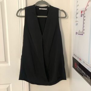 Alexander Wang Black Keyhole Tank Blouse